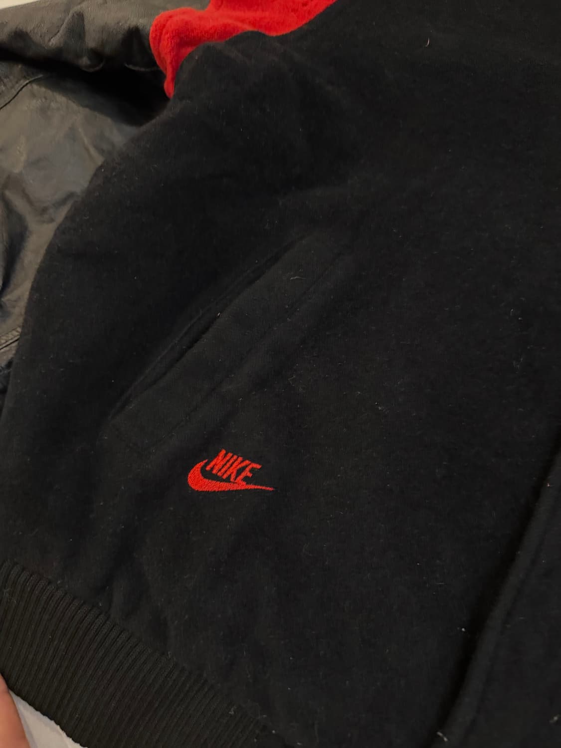 90s 나이키 조던 아카이브 가죽 울 바시티 자켓 상품이미지5