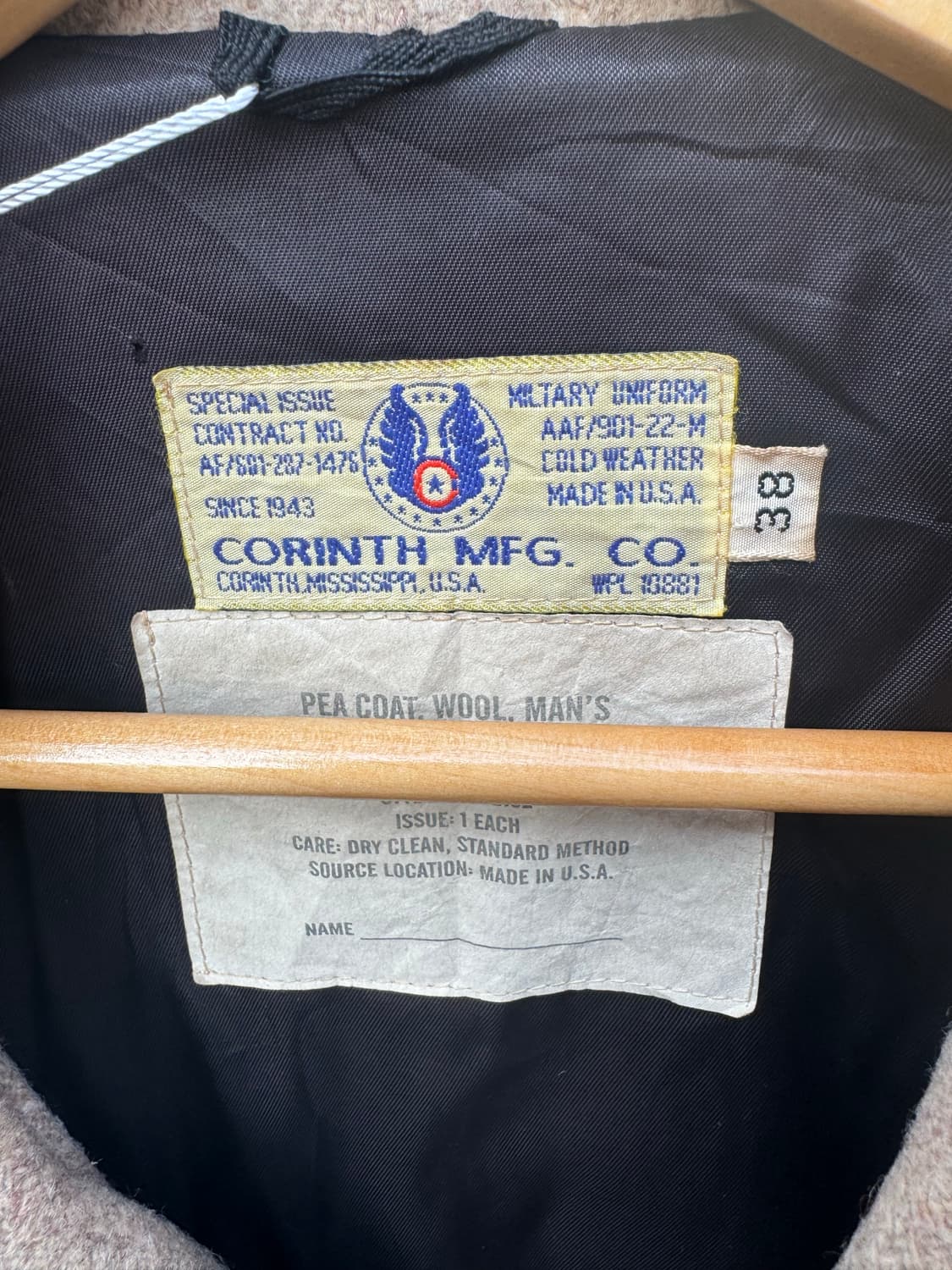 80s~90s corinth 미해군 usn 오리지널 울 피코트 코트 상품이미지5