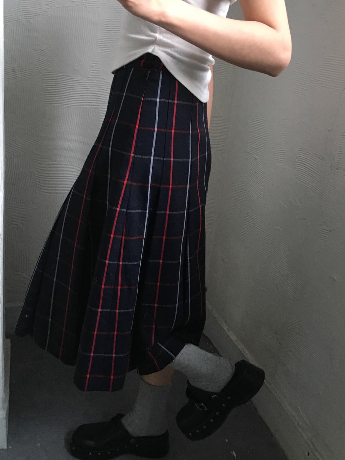 Burberry 버버리 네이비 노바체크 미디 플리츠 스커트 상품이미지2