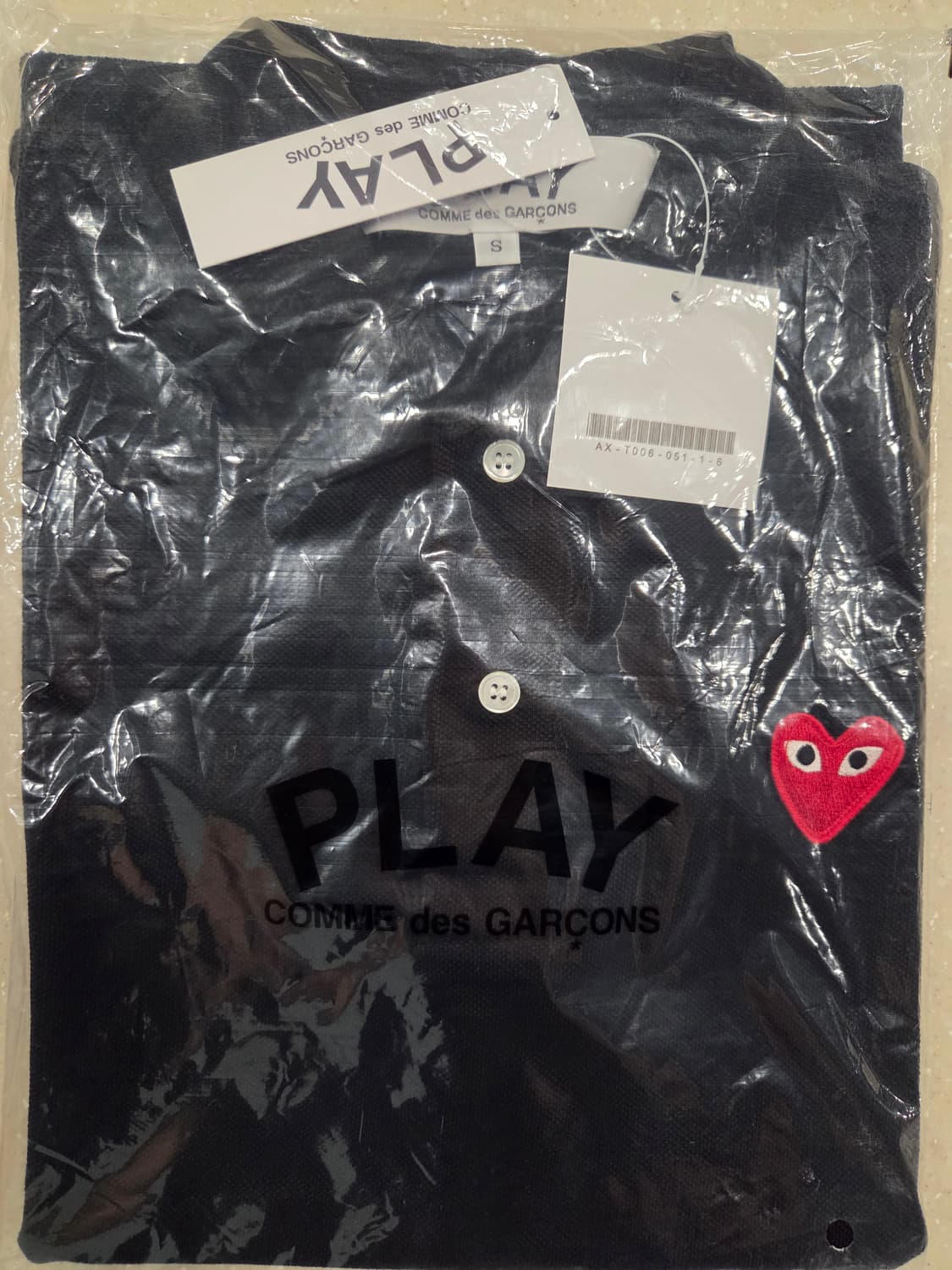 (병행정품)꼼데가르송 남자 반팔카라티 블랙 Xl, L, M, S 상품이미지8