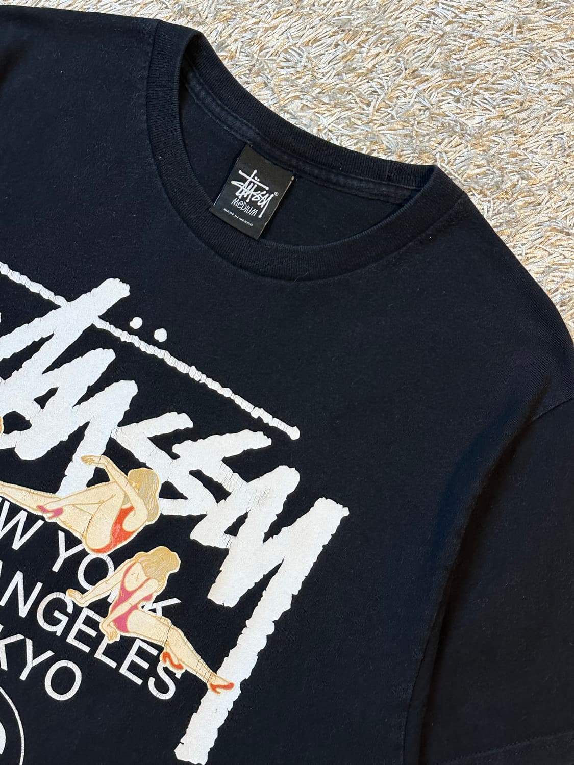 희귀) 스투시 STUSSY 월드투어 핀업걸 반팔 티셔츠 블랙 상품이미지2