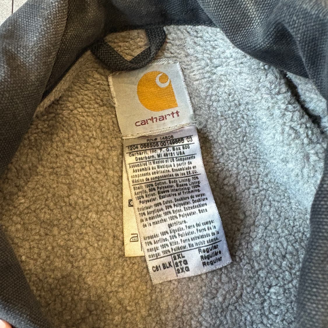 칼하트 정품 C61 블랙 덕 초어 자켓  상품이미지5