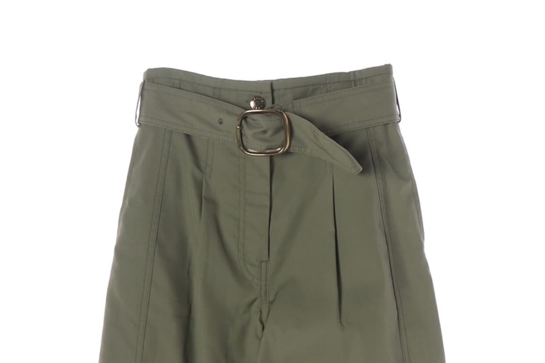 산드로 벨티드 핀턱 코튼 팬츠 카키 34 상품이미지3