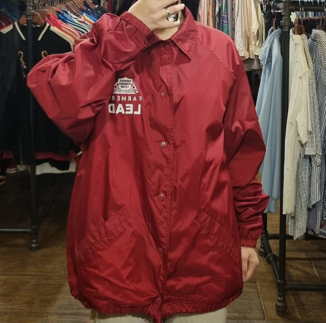 [Hi] vtg 빈티지 야구점퍼 코치자켓 레드 상품이미지3