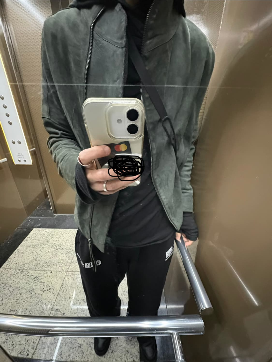 빈티지 비대칭  하이넥 렘스킨 펜싱자켓 상품이미지1