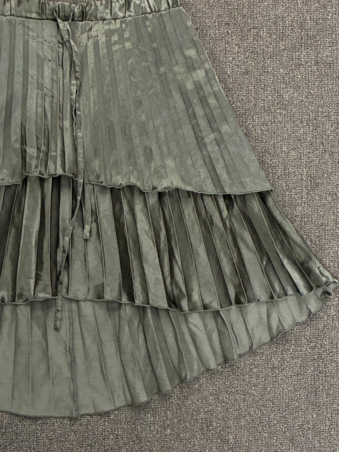 M)Japanese vintage 여성 셔링 언발 미디 스커트 상품이미지4