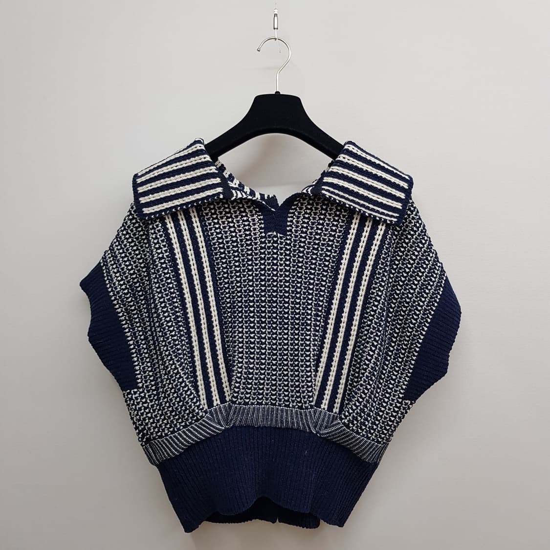 한섬 시스템 2022 스트라이프 카라 니트 베스트 F사이즈 상품이미지5