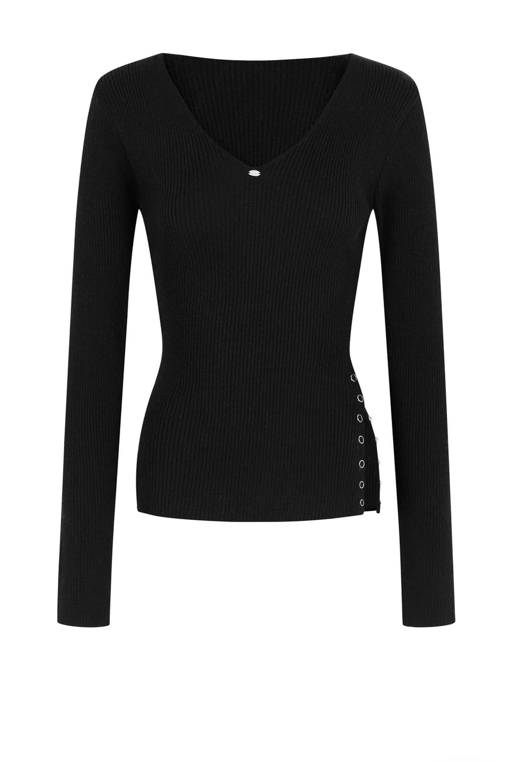 페일제이드 니트 Side Slit V-Neck Ribbed Knit T 상품이미지1