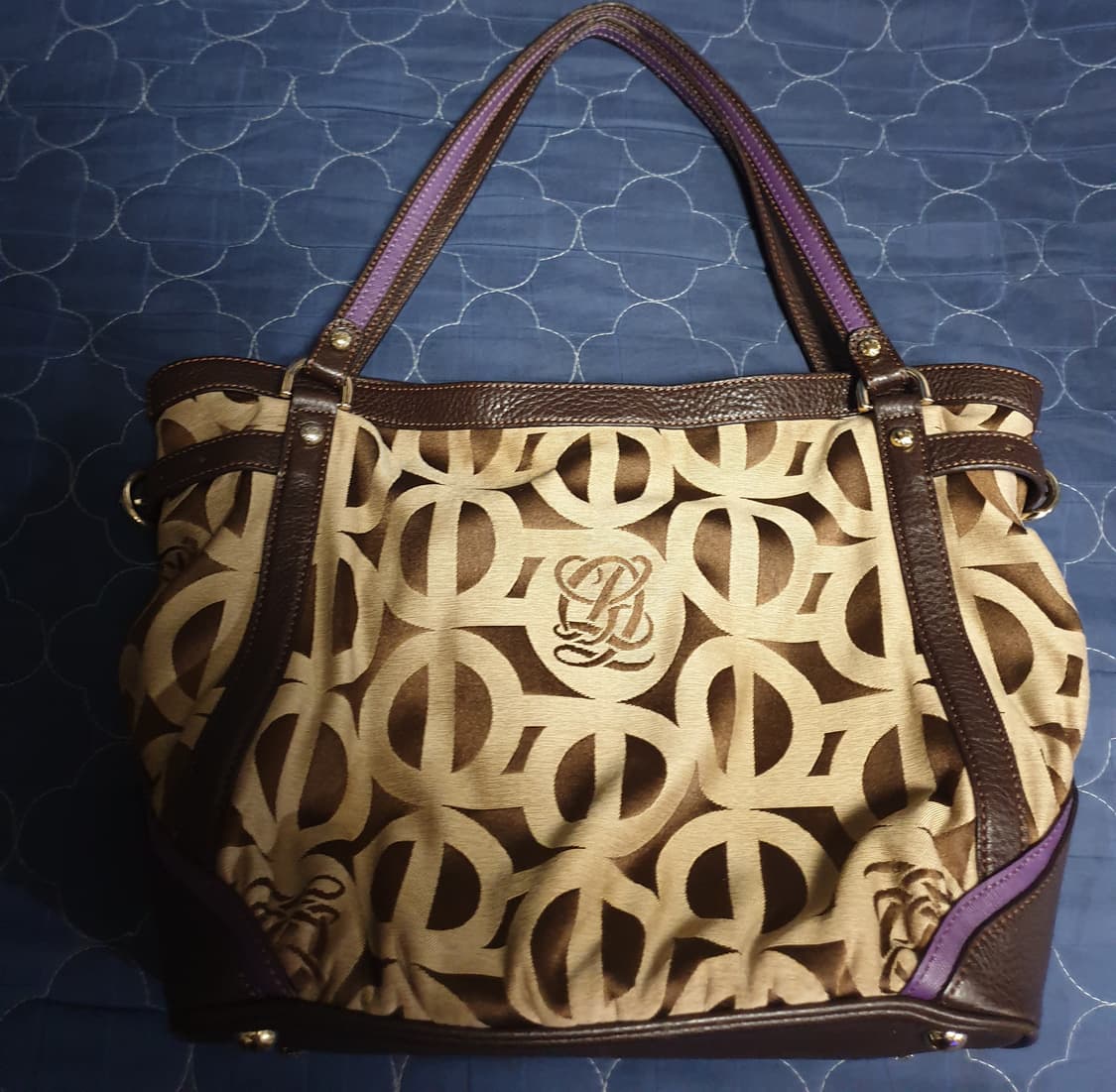 루이까또즈 모노그램 시그니처로고 숄더백 브라운 상품이미지1