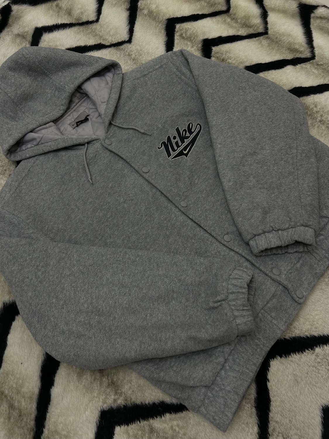 [L]나이키00s 빅로고 플리스 후드자켓/그레이 상품이미지3