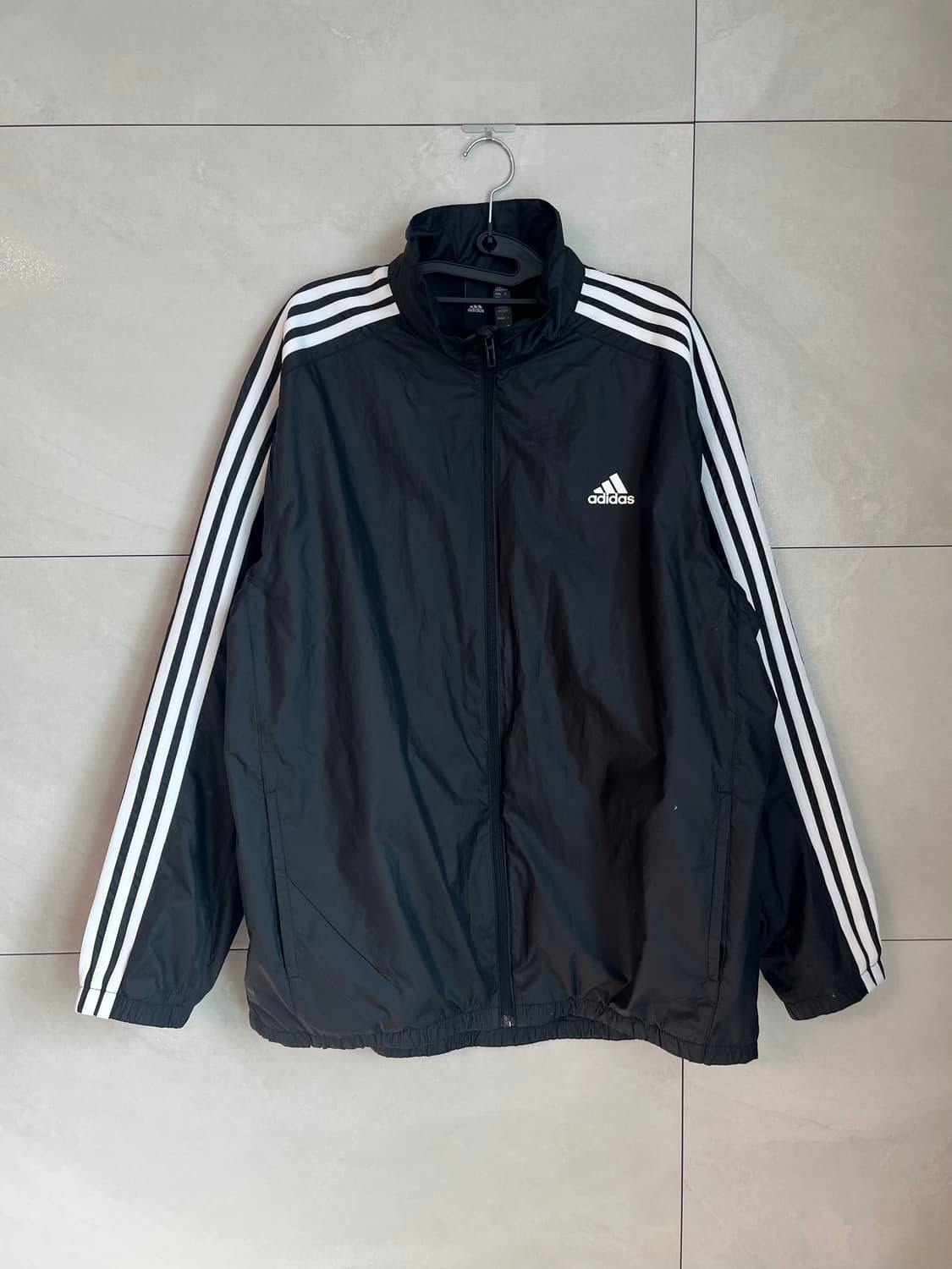 [3XL] 아디다스 삼선 트레이닝 바람막이 블랙  상품이미지1