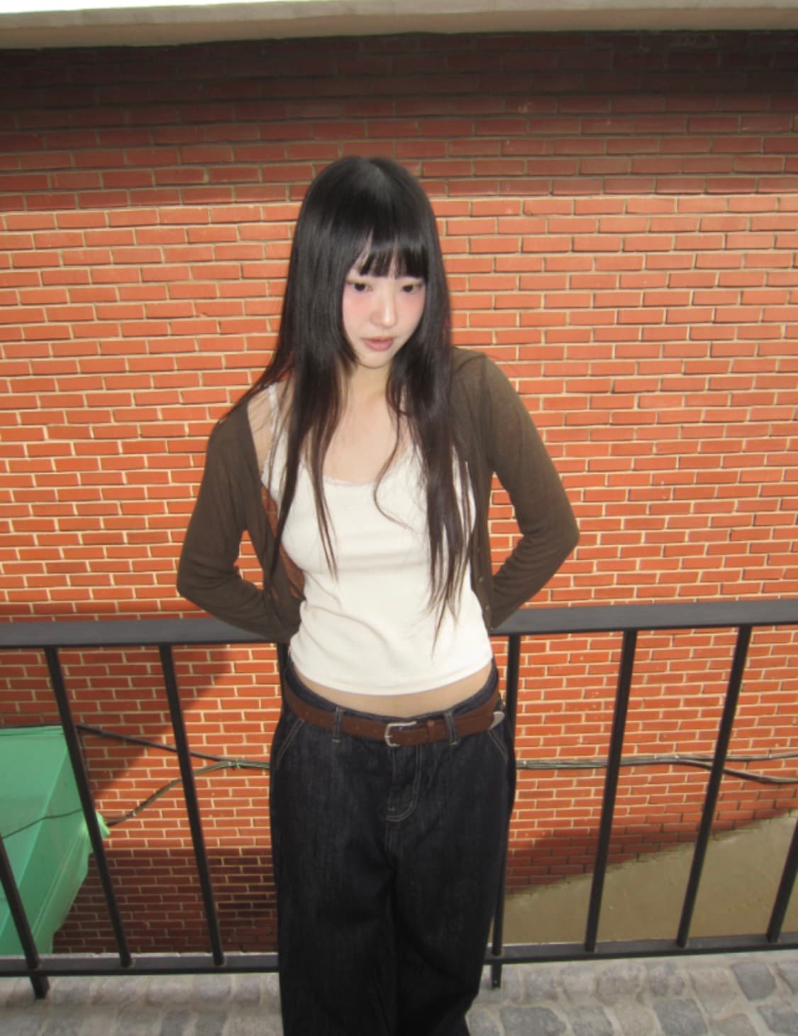 새상품) 이즈이즈 나의나인 New Tencel Cardigan 카키브라운 상품이미지1