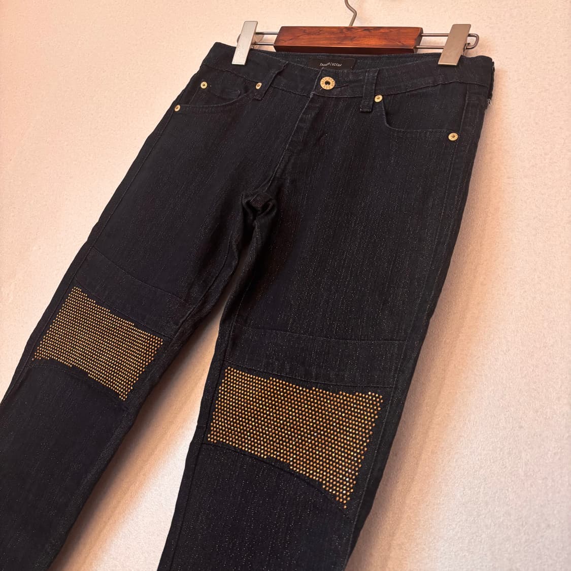 제임스진 정품 더블니 스터드 26 슬림 데님 청바지 스판 펄사 상품이미지2