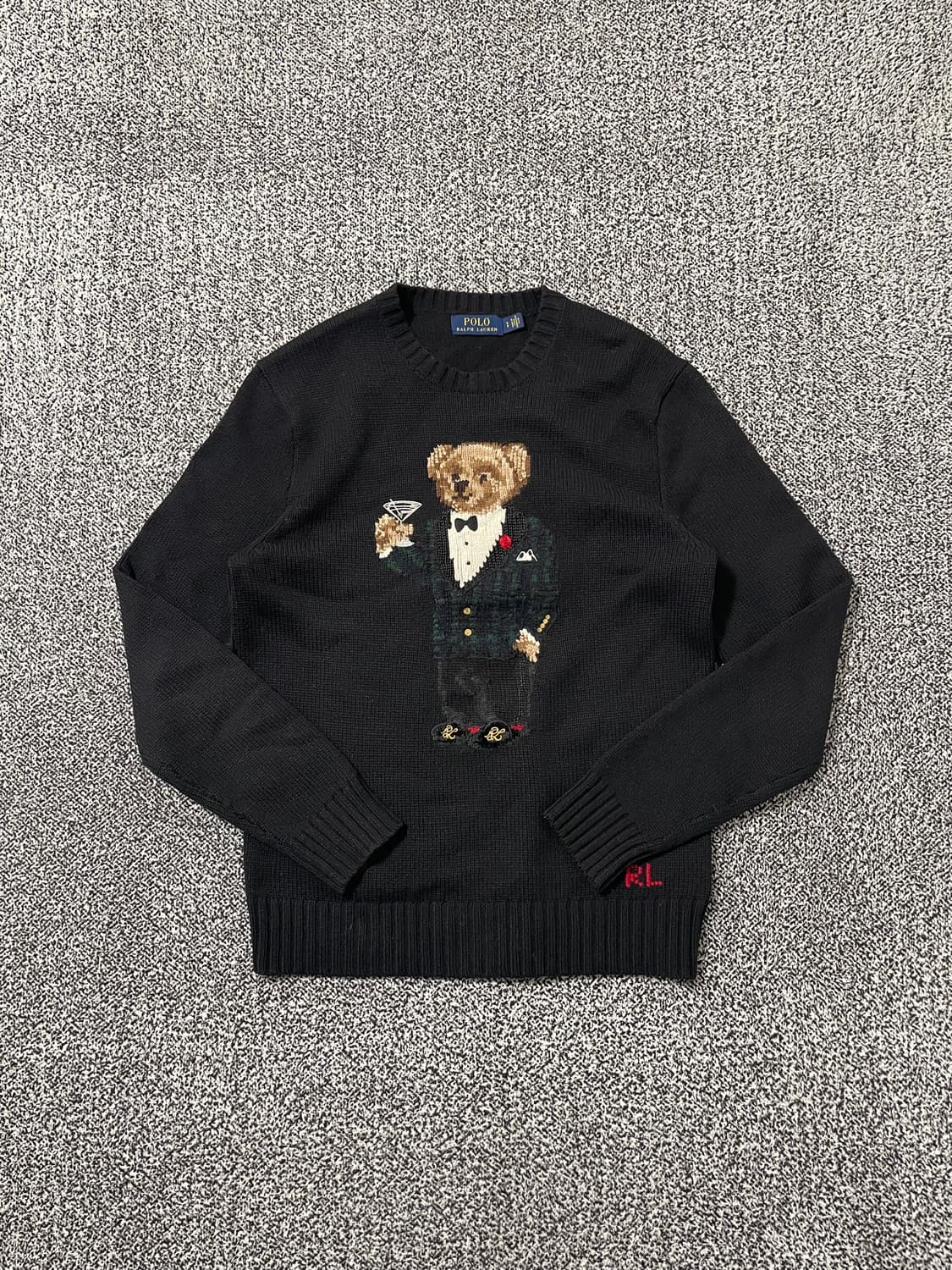빈티지9. 폴로랄프로렌 마티니 베어 울 캐시미어 스웨터 니트 블랙 상품이미지1
