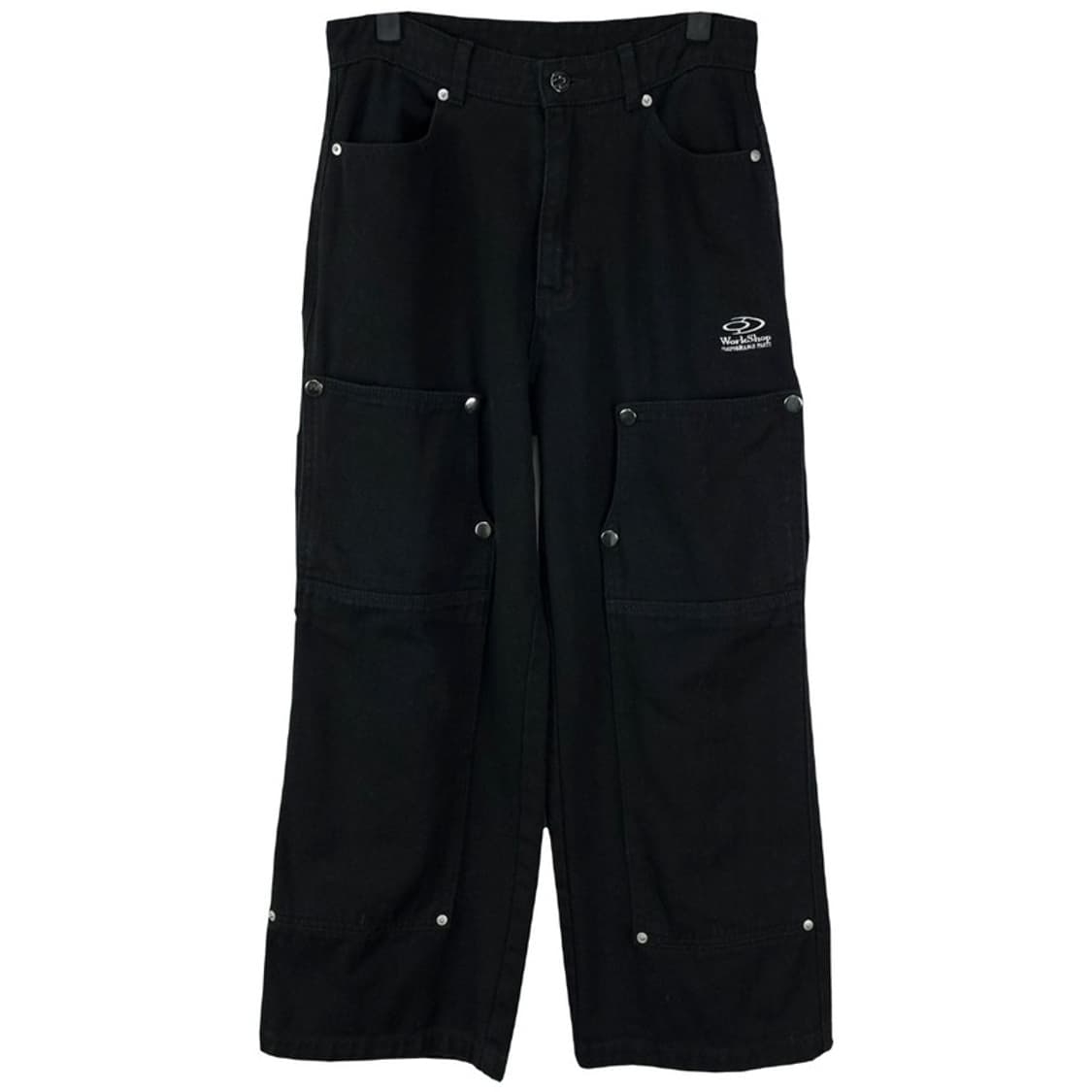 [트래블] 워크샵 와이드 더블니 카펜터 팬츠 블랙 M18361 상품이미지2