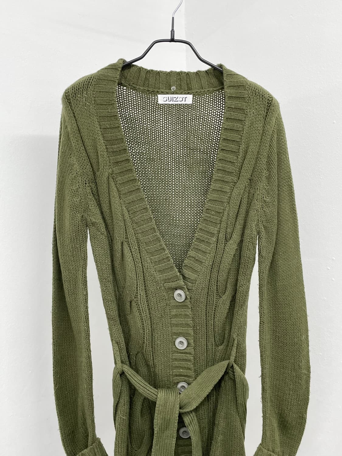 카키 케이블 스트랩 버튼 가디건 상품이미지6