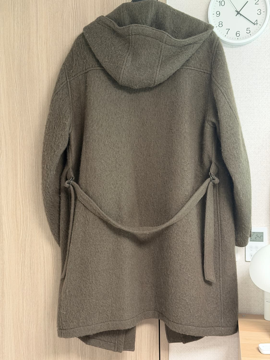 오라리 브러시드 알파카 울 멜튼 후드 코트 상품이미지3