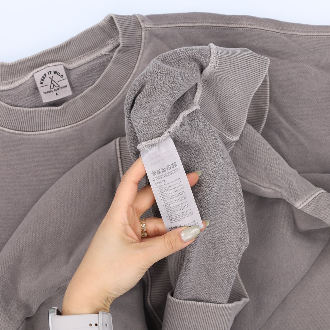 [L] 트래블 피그먼트 맨투맨 스웻셔츠 0115J 상품이미지4