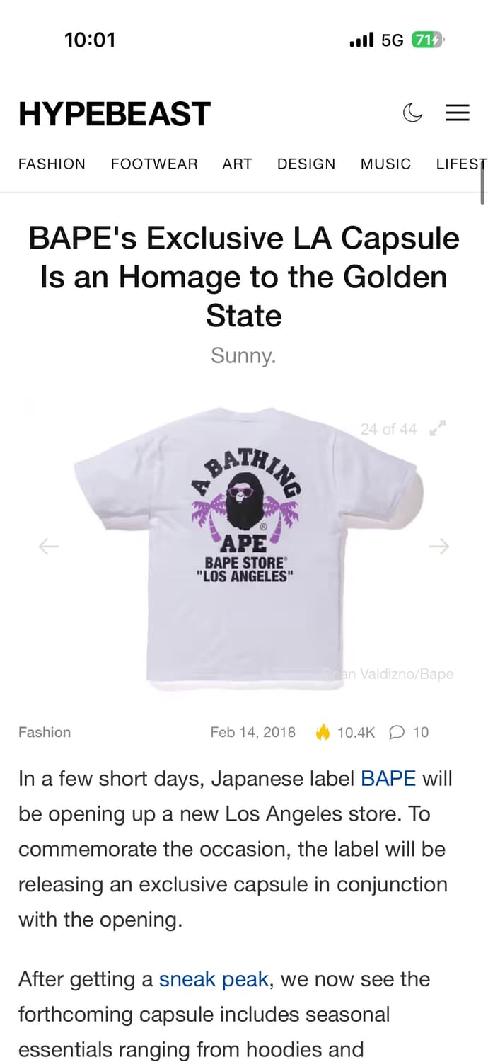 베이프 LA store 티셔츠3XL 상품이미지1