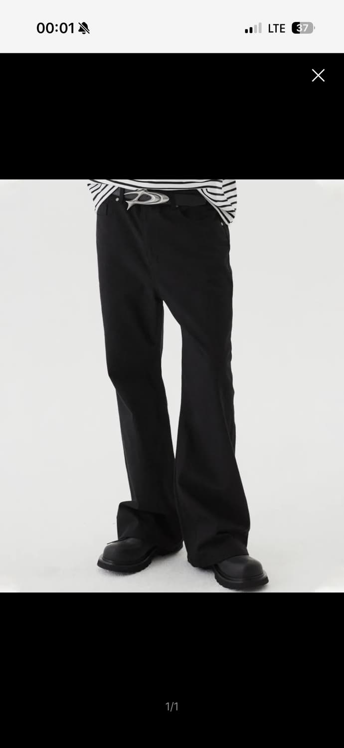 Dnsr 시그니처 플레어 데님 블랙 상품이미지1