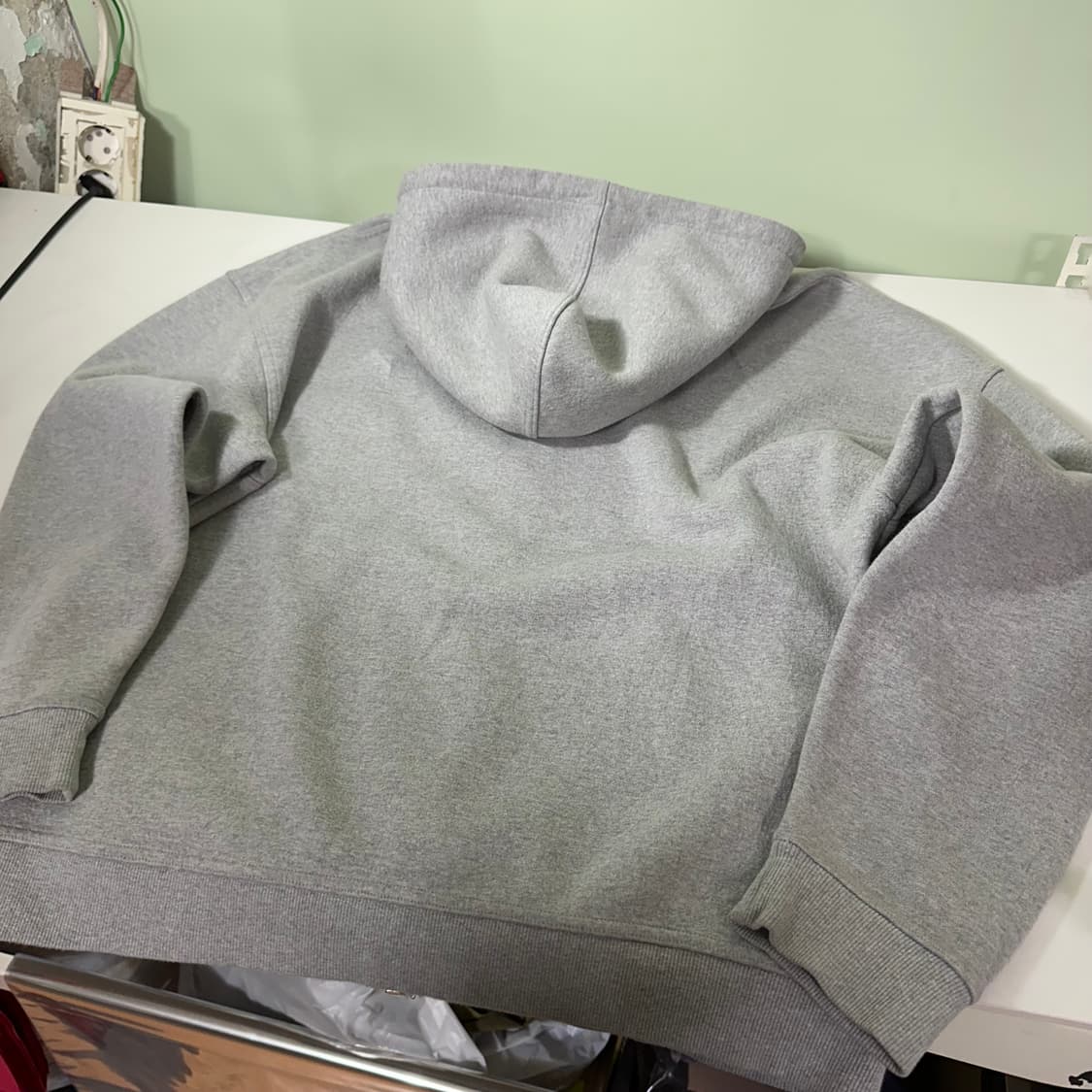 L LOGAN 로건 그레이 오버핏 투웨이 워싱스웻코튼 후드집업 상품이미지5