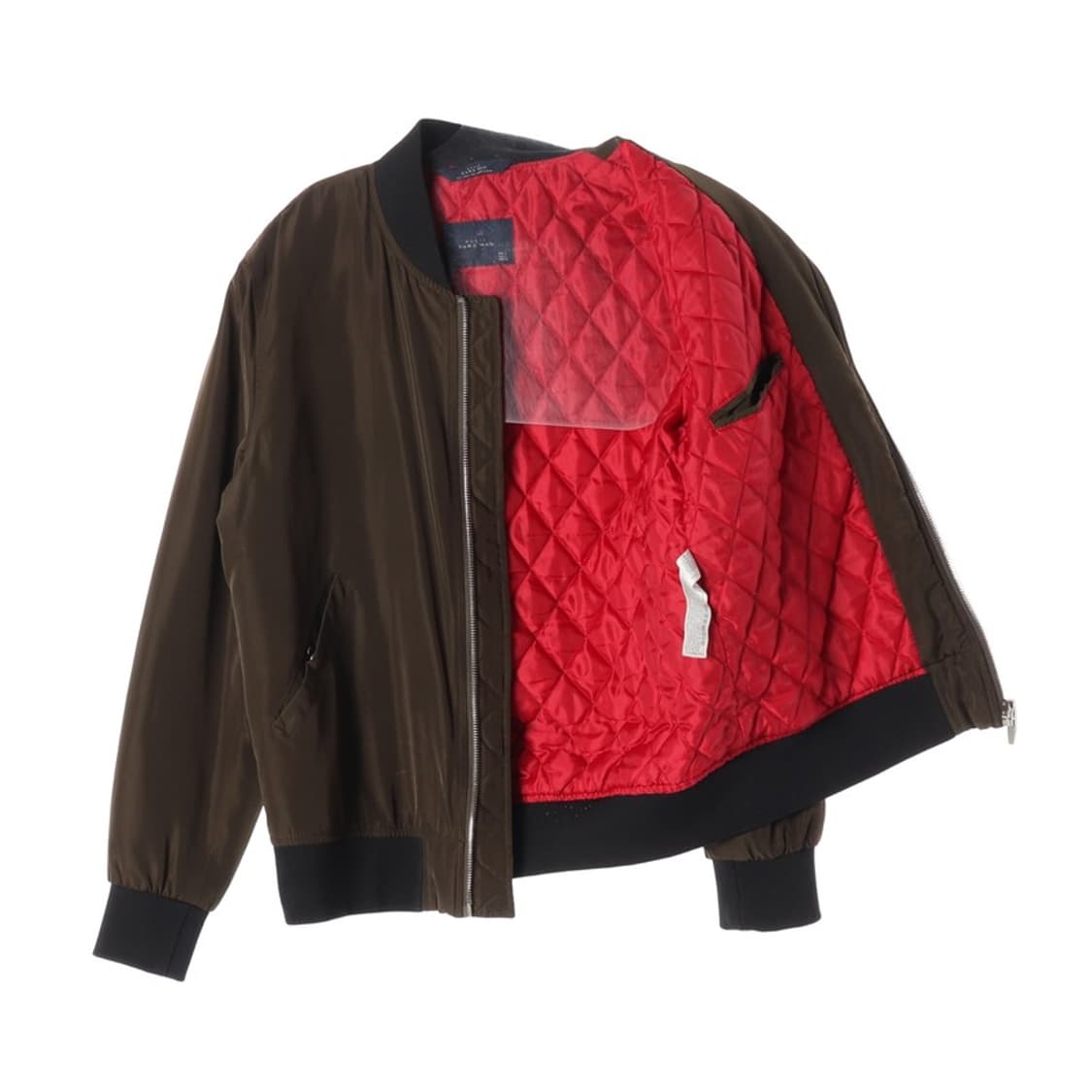 자라 맨 레드 퀼팅 안감 봄버 자켓 L 상품이미지2