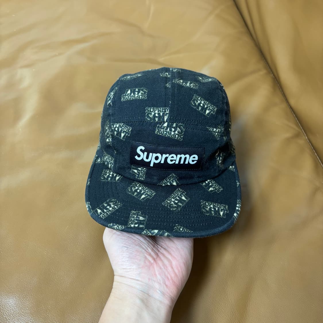 슈프림 캠프캡 모자 박스로고 SHIT 블랙 상품이미지2