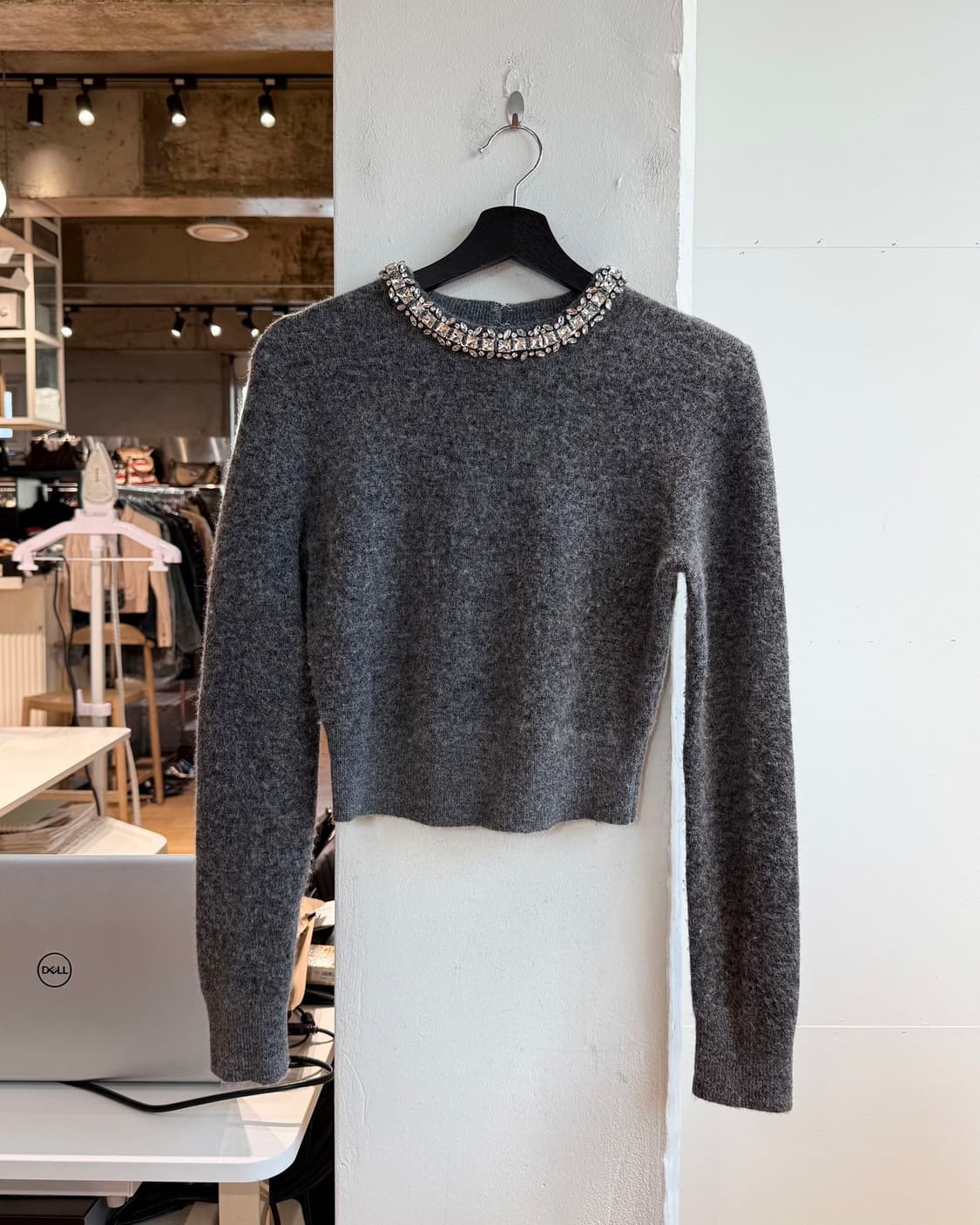 셀프 포트레이트 그레이 엠블리시드 니트 상품이미지2