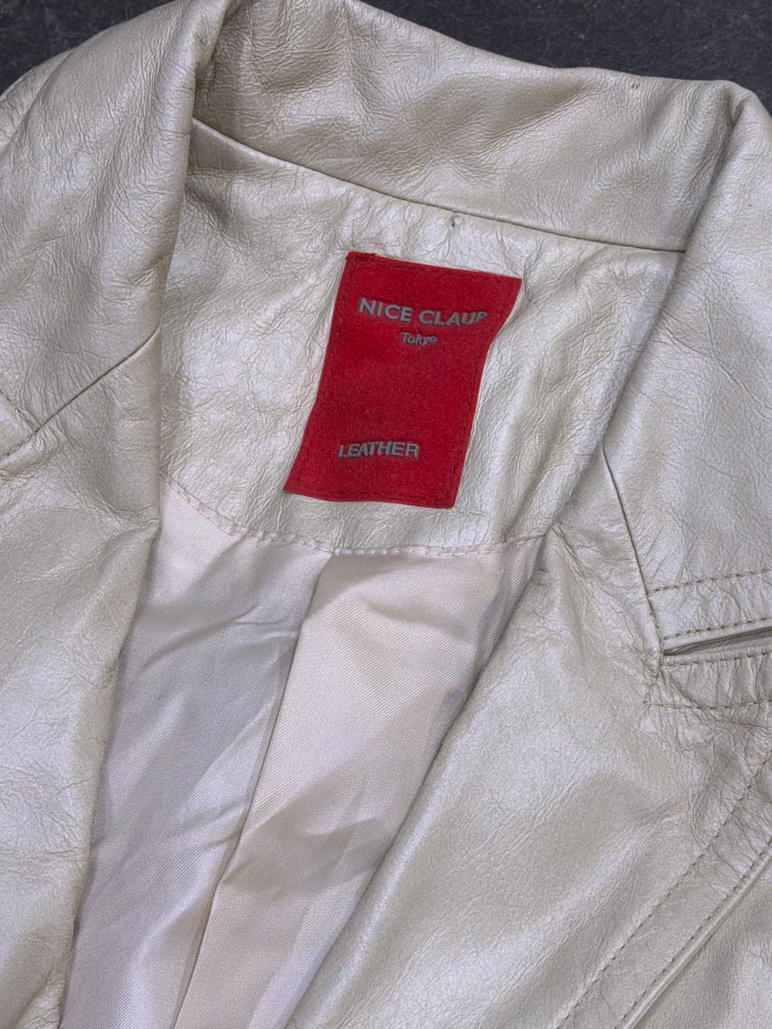 나이스클랍 도쿄 소가죽 레더 롱코트 레더자켓 베이지 88 상품이미지4
