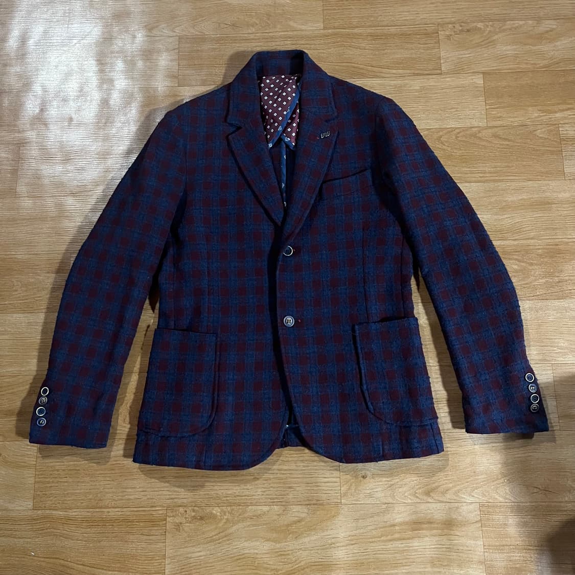 [100] 비오비 체크 울자켓 상품이미지1