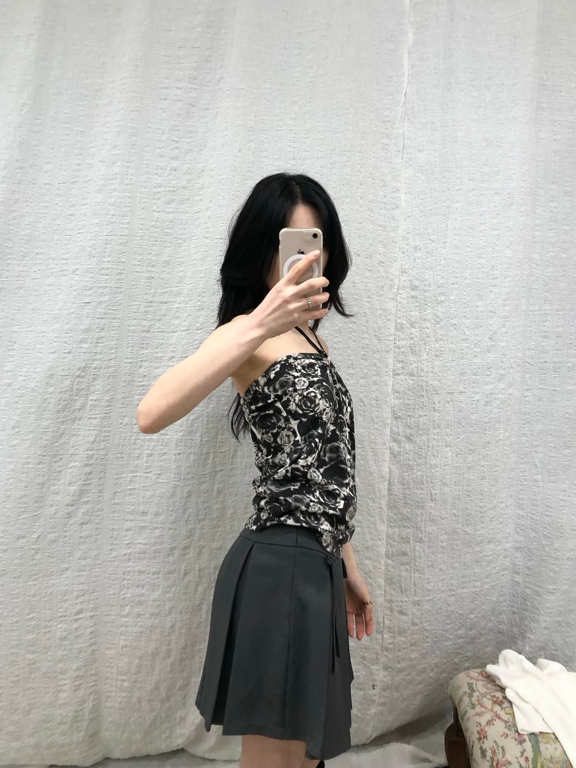 Black rose halter top 상품이미지4