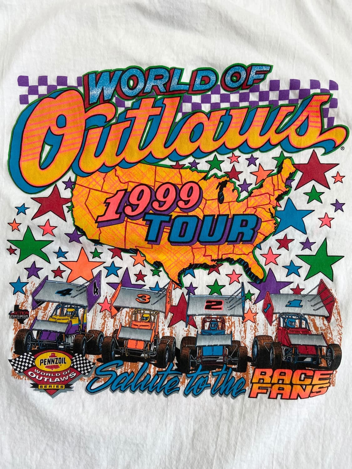 1999 World of Outlaws 레이싱 투어 반팔티셔츠  상품이미지3