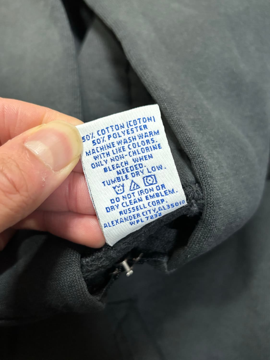 90s 빈티지 러셀 후드집업 블랙 faded 상품이미지7