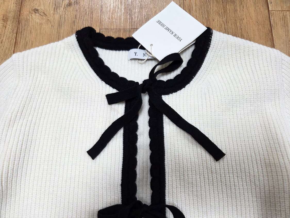 유어네임히얼(Your name here) 리본이가디건 프리사이즈 새상품 상품이미지6