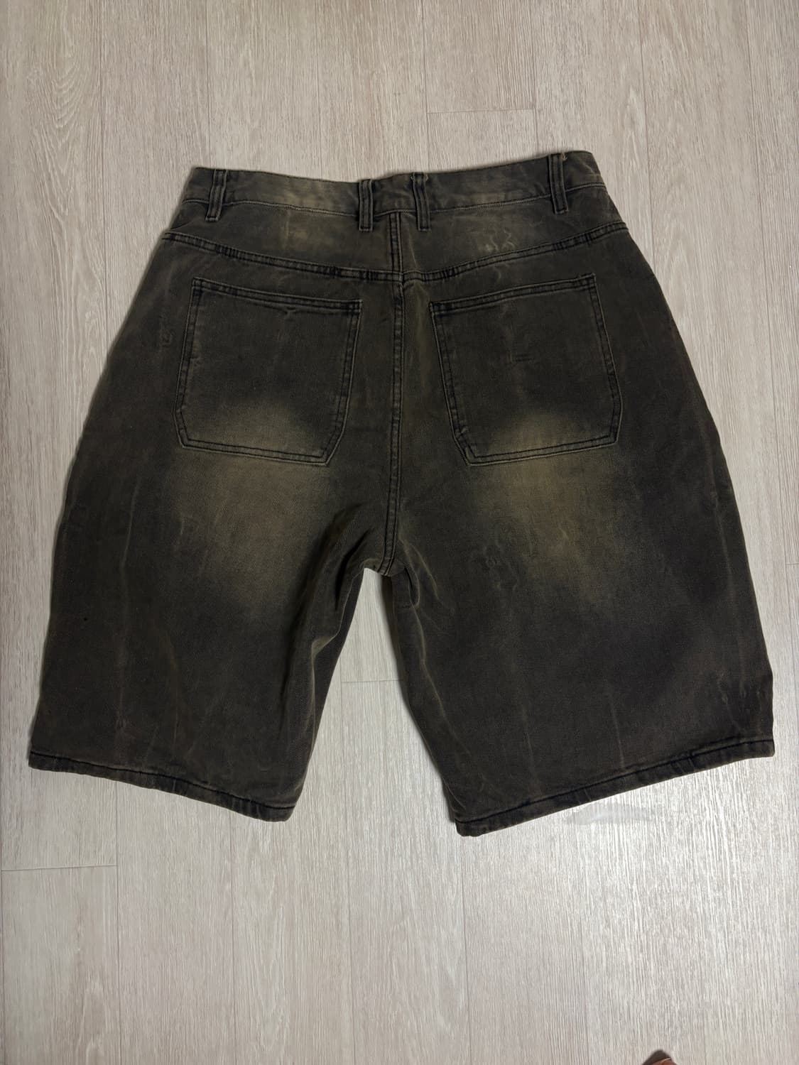 딥브라운 버뮤다워싱 데님팬츠 상품이미지2