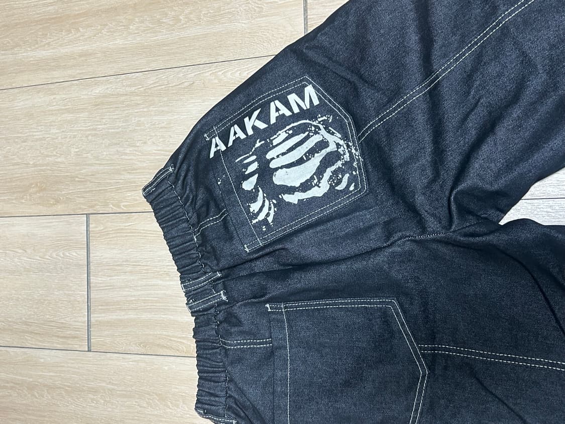 [사이즈1] 아캄 Knee Pin-tuck Printed Denim 상품이미지5