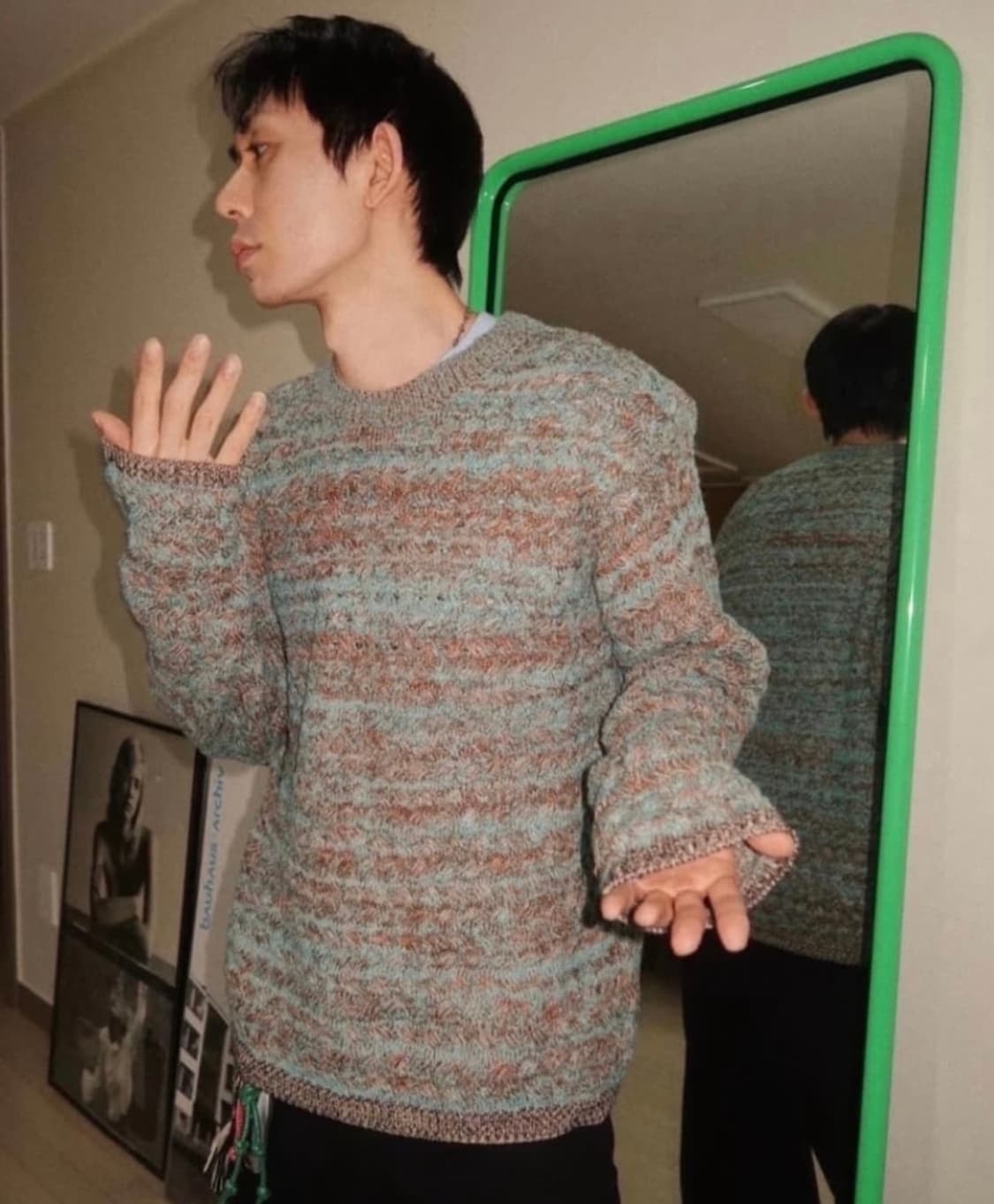 앤더슨벨 멀티 멜란지 크루넥 스웨터 상품이미지1