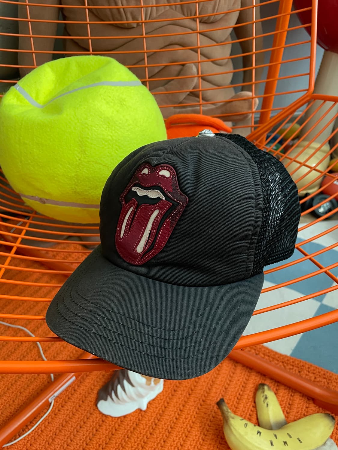 크롬하츠 x 롤링스톤즈 레더 패치 캡 상품이미지2