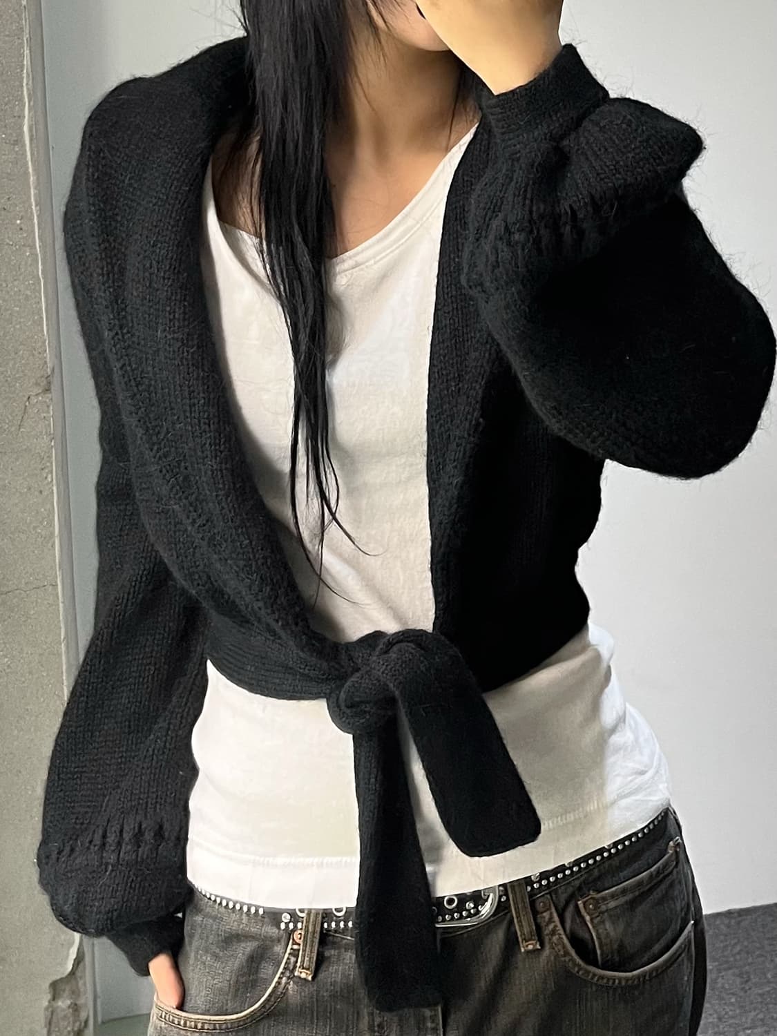 폴앤조 카라 스트랩 가디건 상품이미지1