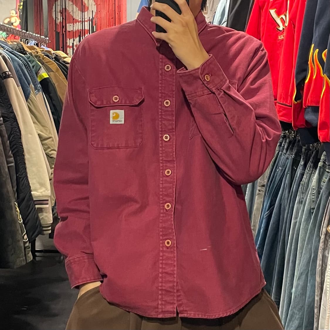 [IM] carhartt 칼하트 버건디 긴팔셔츠 상품이미지1