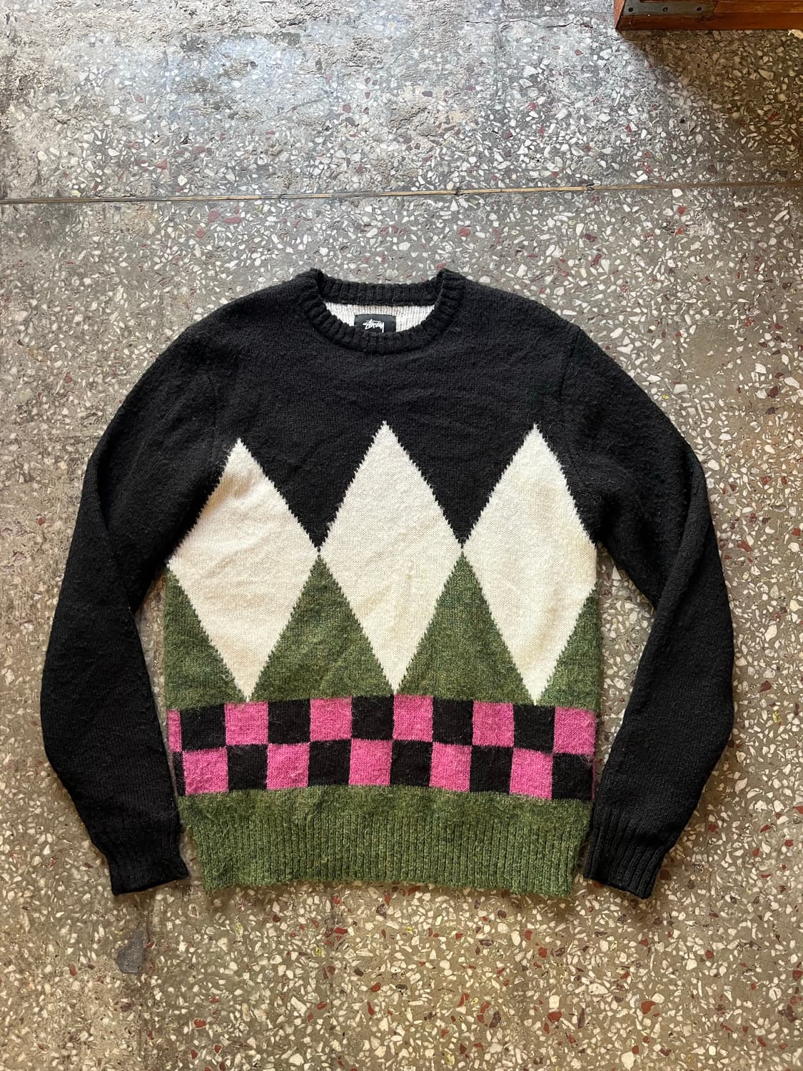 스투시 다이아몬드 체크 모헤어니트 상품이미지4