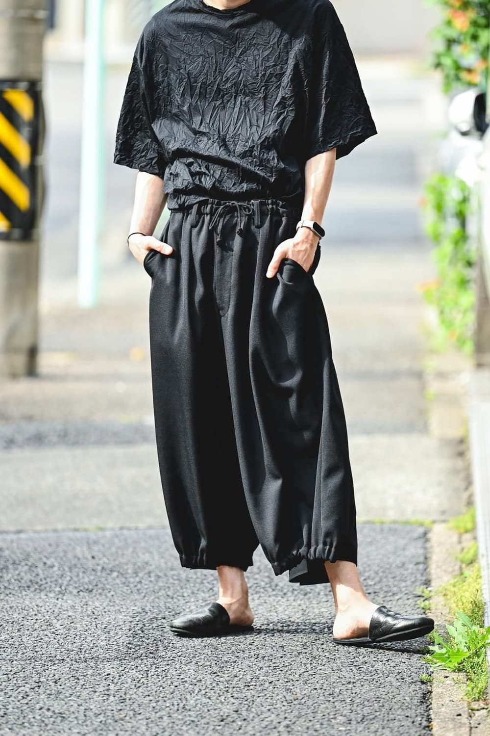 요지 야마모토 뿌르옴므 카라스 팬츠 상품이미지1