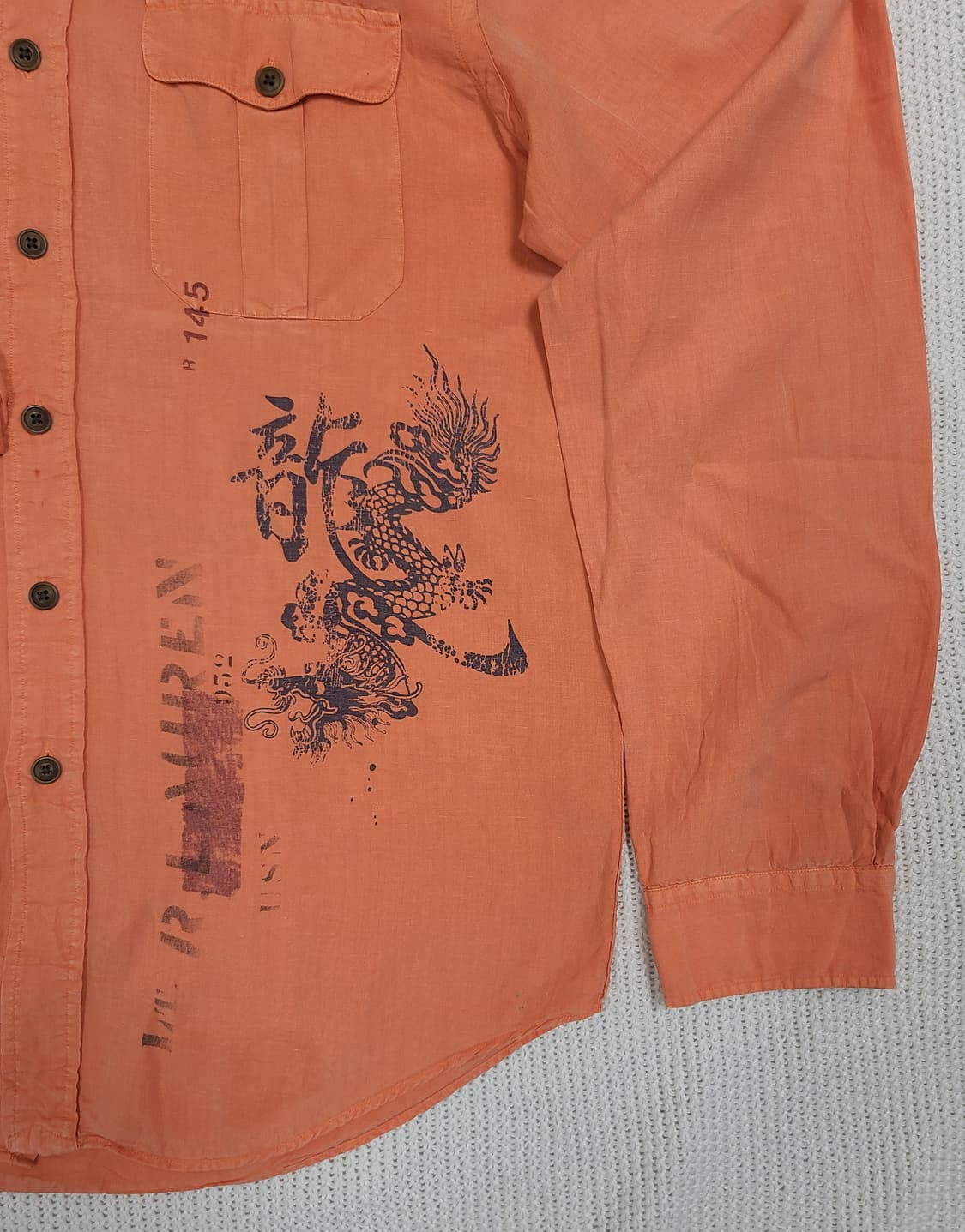 Polo Ralph Lauren 오렌지 린넨 셔츠 상품이미지5
