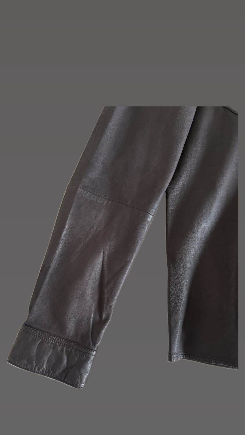 올세인츠 Ivan 양가죽 레더셔츠 M / 미사용 / 고급 다크브라운 상품이미지4