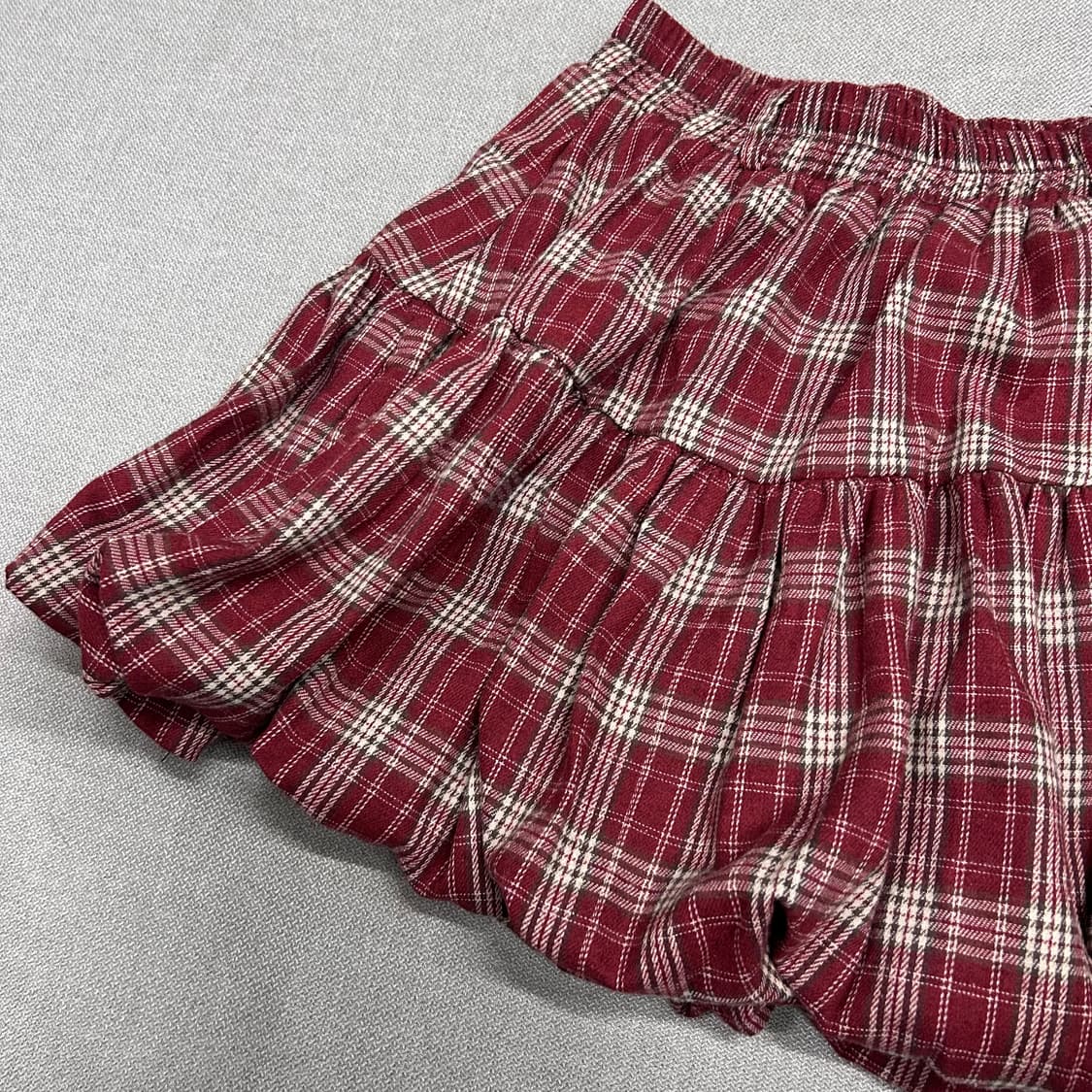 Red Check Balloon Skirt 상품이미지3