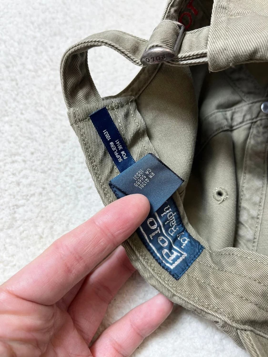 폴로 랄프로렌 00's 피그먼트 카키 로고 볼캡 A1684 상품이미지7