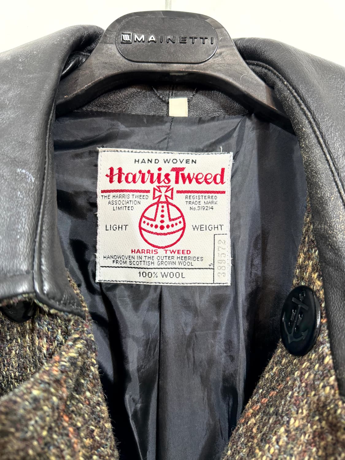 Harris Tweed 해리스트위드 레더 울 코트 상품이미지5