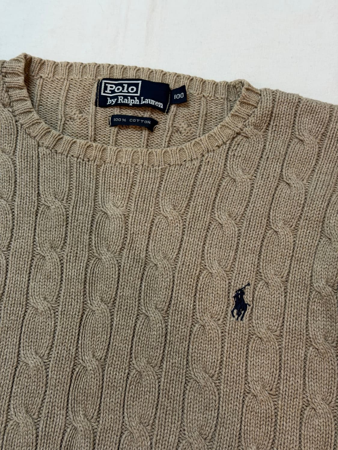 폴로 랄프로렌 꽈배기 케이블 니트 오트밀 베이지 상품이미지2