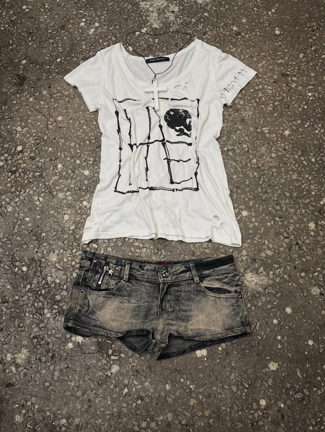 Heaven&Earth Skull Printing Detail Top 상품이미지1