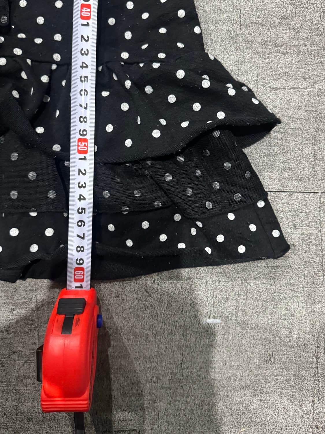 일본빈티지 하구미모리걸 달천깔페어리 도트땡땡이 리본슬리브리스 나시탑 상품이미지3